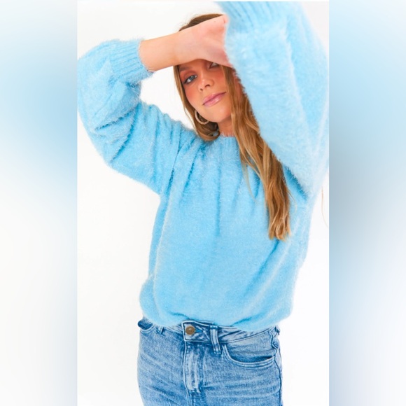 Show Me Your Mumu Vienna Sweater in Frosty Blue Knit Small Winter Holiday - Picture 5 of 11